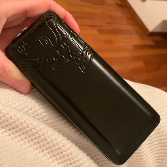 Versace Black Hard Shell Eyeglass Sunglass Case W/cleaning Clothe Faux Leather s-l400.jpg main image 2